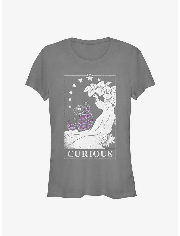 Promo 🔔 Disney Alice In Wonderland Curious Cosmic Cheshire 👧 Girls T-Shirt 🎉