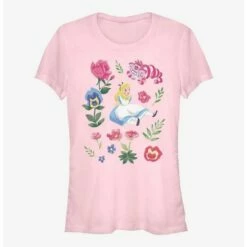 Buy 😉 Disney Alice In Wonderland Friends Flowers 👧 Girls T-Shirt 😍