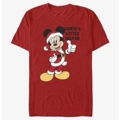 Outlet 😍 Disney Mickey Mouse Santa's Little Helper T-Shirt 😀