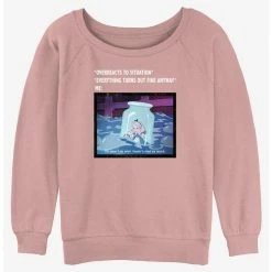 Hot Sale 👏 Disney Alice In Wonderland Anxiety Meme 👧 Girls Slouchy Sweatshirt 🔥