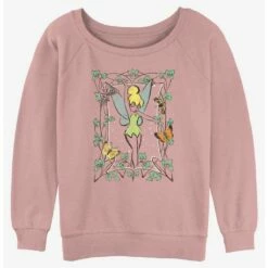 New 😉 Disney Tinker Bell Framed Fairy 👧 Girls Slouchy Sweatshirt 🥰