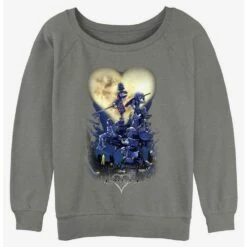 Top 10 ❤️ Disney Kingdom Hearts Moon Heart Poster Logo 👧 Girls Slouchy Sweatshirt 👏