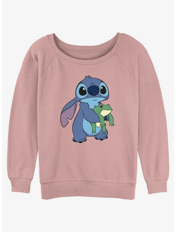 Flash Sale 🛒 Disney Lilo & Stitch Froggie 👧 Girls Slouchy Sweatshirt ❤️