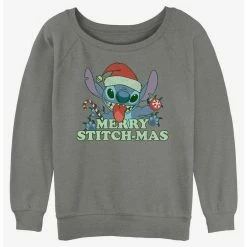 Coupon 🌟 Disney Lilo & Stitch Merry Stitchmas 👧 Girls Slouchy Sweatshirt 😍