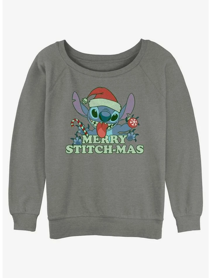 Coupon 🌟 Disney Lilo & Stitch Merry Stitchmas 👧 Girls Slouchy Sweatshirt 😍
