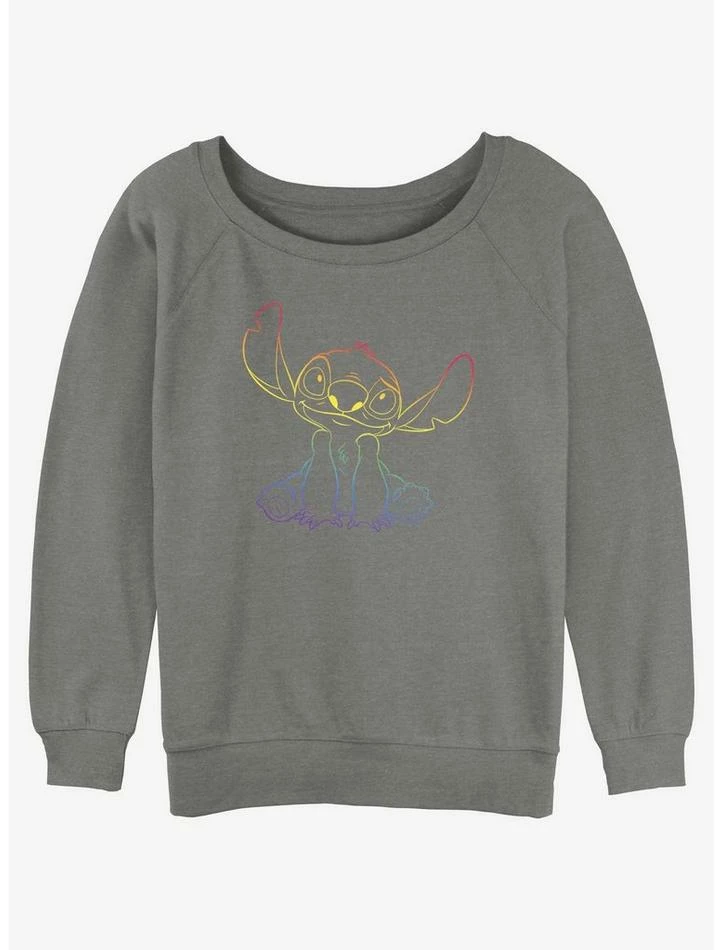 Coupon 🔥 Disney Lilo & Stitch Pride Stitch 👧 Girls Slouchy Sweatshirt 💯