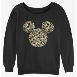 Brand new 🥰 Disney Mickey Mouse Animal Print Ears 👧 Girls Slouchy Sweatshirt 🌟