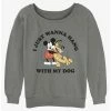 Cheap ⭐ Disney Mickey Mouse 🐶 Dog Lover Mickey and Pluto 👧 Girls Slouchy Sweatshirt 👍