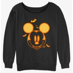 Promo 🔔 Disney Mickey Mouse 🎃 Halloween Head 👧 Girls Slouchy Sweatshirt 🔔