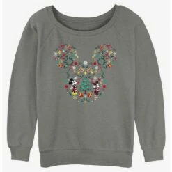 Coupon 😀 Disney Mickey Mouse Holiday Icon Ear Fill 👧 Girls Slouchy Sweatshirt 👍