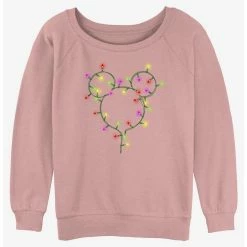 Best Sale 💯 Disney Mickey Mouse 🎄 Christmas Light Ears 👧 Girls Slouchy Sweatshirt 👏