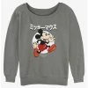 Budget 🔔 Disney Mickey Mouse Original Mouse in Japanese 👧 Girls Slouchy Sweatshirt ⭐