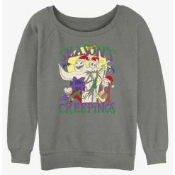 Discount 🤩 Disney The Nightmare Before ❄ Christmas Season's Creepings Oogie, Jack, and Sally 👧 Girls Slouchy Sweatshirt 🔥