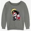 Cheap 🌟 Disney The Nightmare Before ❄ Christmas Santa Jack and Sally 👧 Girls Slouchy Sweatshirt 🎉