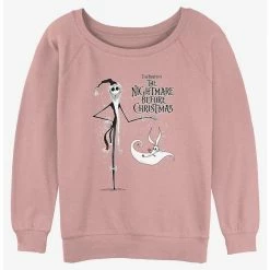 Coupon 🎉 Disney The Nightmare Before 🎅 Christmas Jack and Zero 👧 Girls Slouchy Sweatshirt 🛒