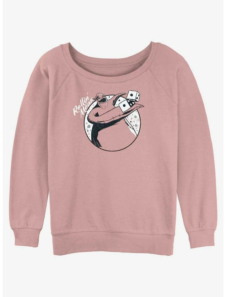 Hot Sale 🎁 Disney The Nightmare Before ❄ Christmas Oogie Rollin' Mean 👧 Girls Slouchy Sweatshirt 👍