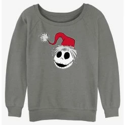 Promo 🛒 Disney The Nightmare Before 🎄 Christmas Santa Hat Jack 👧 Girls Slouchy Sweatshirt 🥰