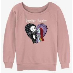 Coupon 🥰 Disney The Nightmare Before 🔔 Christmas Together Forever Jack and Sally 👧 Girls Slouchy Sweatshirt 😀