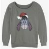 New 🌟 Disney Winnie The Pooh Santa Hat Eeyore 👧 Girls Slouchy Sweatshirt 😀