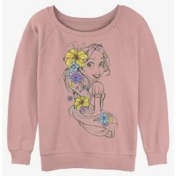 Budget ❤️ Disney Tangled Rapunzel Sketch 👧 Girls Slouchy Sweatshirt 💯