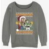 Hot Sale 🎁 Disney Pixar Toy Story Howdy Ugly 🎄 Christmas 👧 Girls Slouchy Sweatshirt ⭐