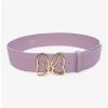 Hot Sale 🥰 Disney Minnie Mouse Gold Bow Buckle Lilac Vegan Leather Belt 😉