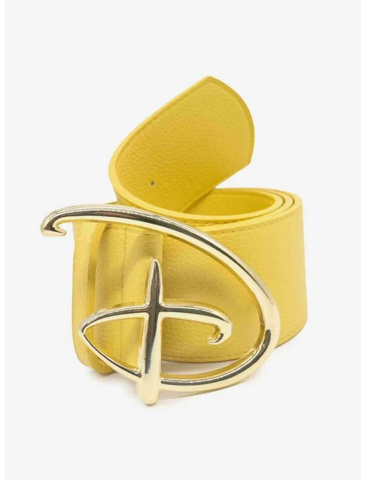 Cheapest ⭐ Disney Signature D Logo Gold Buckle Yellow Vegan Leather Belt 🌟 - Image 2