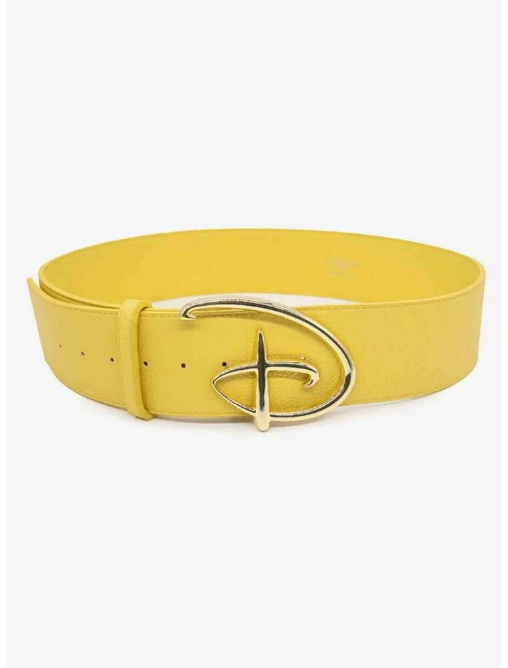 Cheapest ⭐ Disney Signature D Logo Gold Buckle Yellow Vegan Leather Belt 🌟