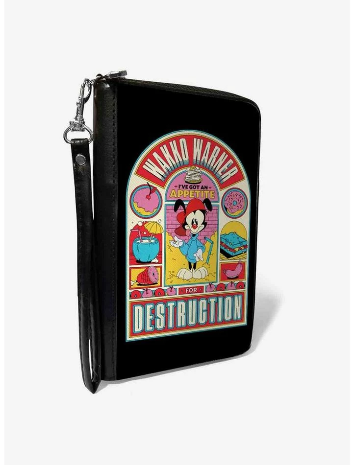 Discount ๐ Animaniacs Wakko Warner Appetite for Destruction Pose Zip Around Wallet ๐