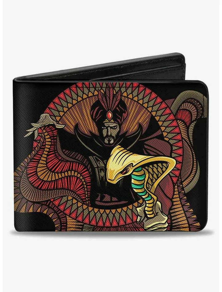 Promo 🥰 Disney Aladdin 2019 Jafar Snake Staff Dark and Mysterious Multi Bifold Wallet ❤️