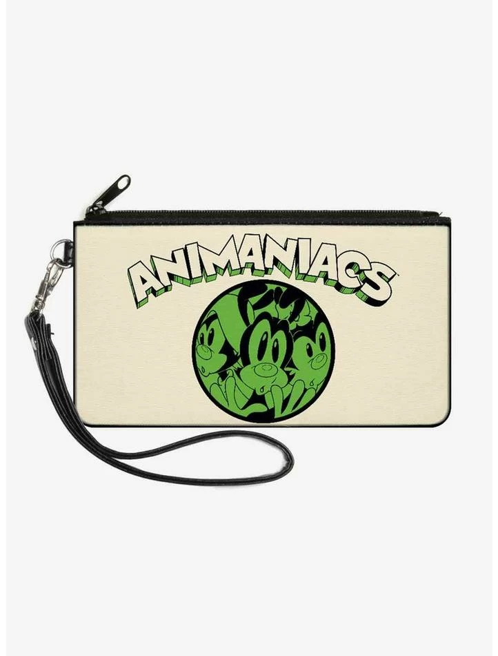 Best Sale 🔔 Animaniacs Wakko Yakko Dot Close Up Pose Canvas Zip Clutch Wallet 😍