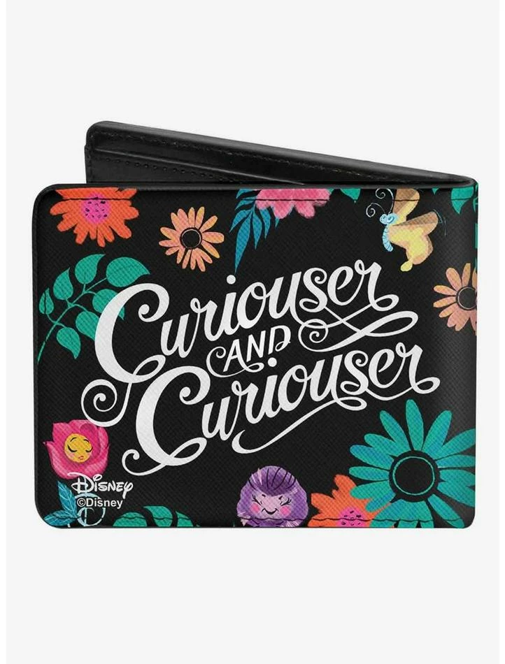 Best Pirce 🎁 Disney Alice In Wonderland Silhouette Curiouser and Curiouser Floral Collage Bifold Wallet 🛒 - Image 2