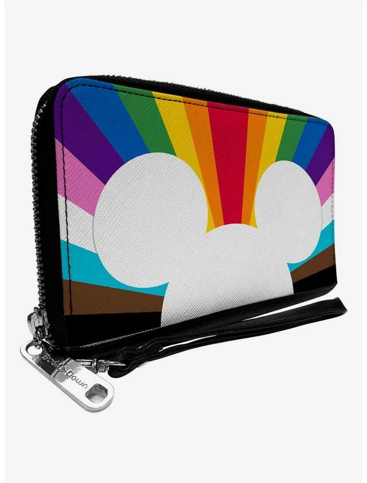 Cheap 💯 Disney Mickey Mouse Pride Ears Icon Rays Rainbow Zip Around Wallet ⭐