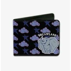 Buy 🎁 Disney Dumbo Smiling Dreamland Clouds Stars Bifold Wallet 🎁