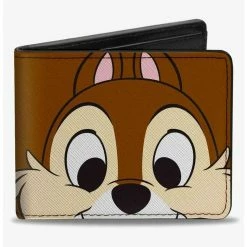 Cheap ๐ฏ Disney Chip and Dale Chip Face Close Up and Autograph Bifold Wallet โ
