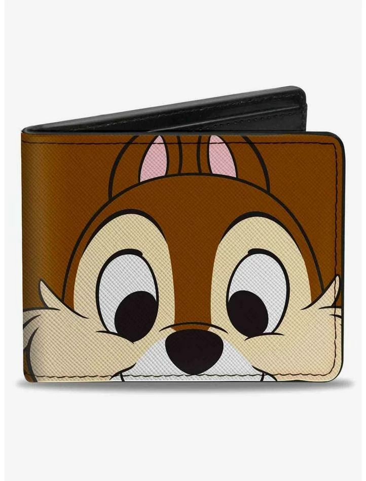 Cheap 💯 Disney Chip and Dale Chip Face Close Up and Autograph Bifold Wallet ⌛