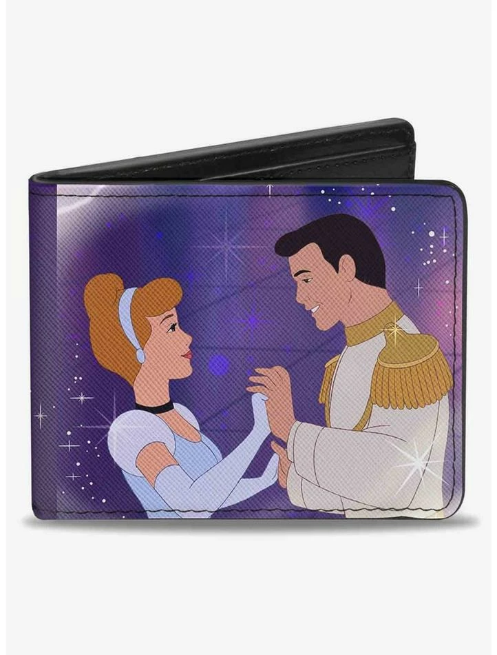 Best Sale ๐ Disney Cinderella Prince Ball Scene Crown Icon Bifold Wallet ๐งจ