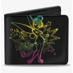 Deals ๐ Disney Tinker Bell Sassy Pose Multi Neon Bifold Wallet ๐งจ