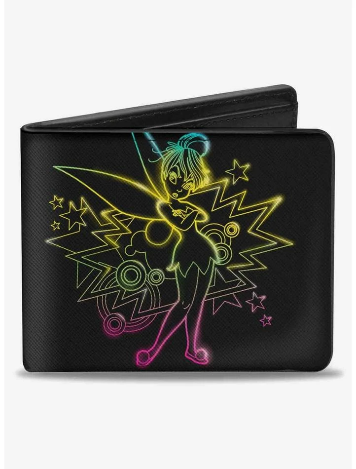 Deals ๐ Disney Tinker Bell Sassy Pose Multi Neon Bifold Wallet ๐งจ