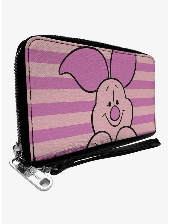 Outlet ๐ Disney Winnie The Pooh Piglet Expression Close Up Stripe Zip Around Wallet ๐คฉ