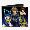Budget 👏 Disney Kingdom Hearts II Donald Wisdom Form Sora Goofy Diamonds Canvas Bifold Wallet ✨