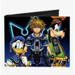 Budget 👏 Disney Kingdom Hearts II Donald Wisdom Form Sora Goofy Diamonds Canvas Bifold Wallet ✨