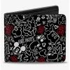 Discount ⭐ Disney Mickey Mouse Icon Doodles Collage Bifold Wallet 🎉