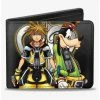 Best Pirce 🔔 Disney Kingdom Hearts II Master Form Sora Goofy Pose Logo Fade Bifold Wallet 🌟