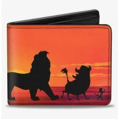 Outlet ⭐ Disney The Lion King Hakuna Matata Simba Pumbaa Timon Sunset Silhouette Bifold Wallet 💯