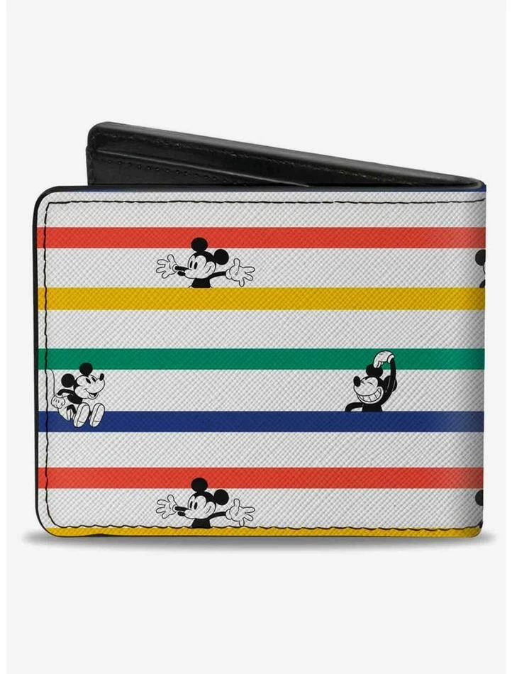 Budget 🤩 Disney Mickey Mouse Poses Stripes Bifold Wallet 🎁 - Image 2