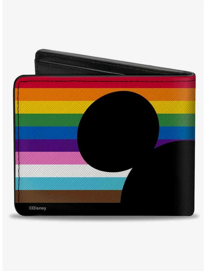 Top 10 🔥 Disney Mickey Mouse Pride Ears Icon Inclusion Rainbow Stripe Bifold Wallet 🥰 - Image 2