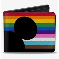 Top 10 🔥 Disney Mickey Mouse Pride Ears Icon Inclusion Rainbow Stripe Bifold Wallet 🥰