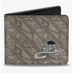 Top 10 😍 Disney Moana Maui Pose Tribal Stripe Collage Bifold Wallet 🌟