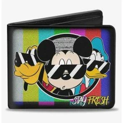 Discount 😉 Disney Pluto Mickey Mouse Donald Duck Stay Fresh Group Bifold Wallet 😍